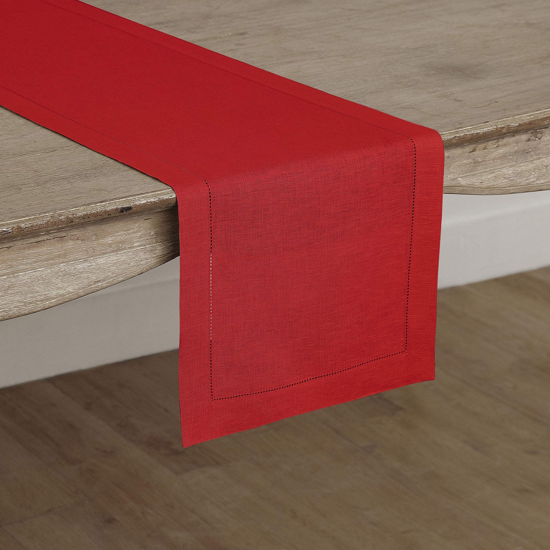 Elegant Classic Hemstitch Table Runner - Premium Linen Dining Decor for Weddings, Parties & Home Decor