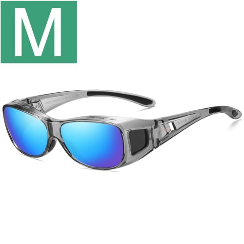 M Size Clear Grey Frame Revo Blue