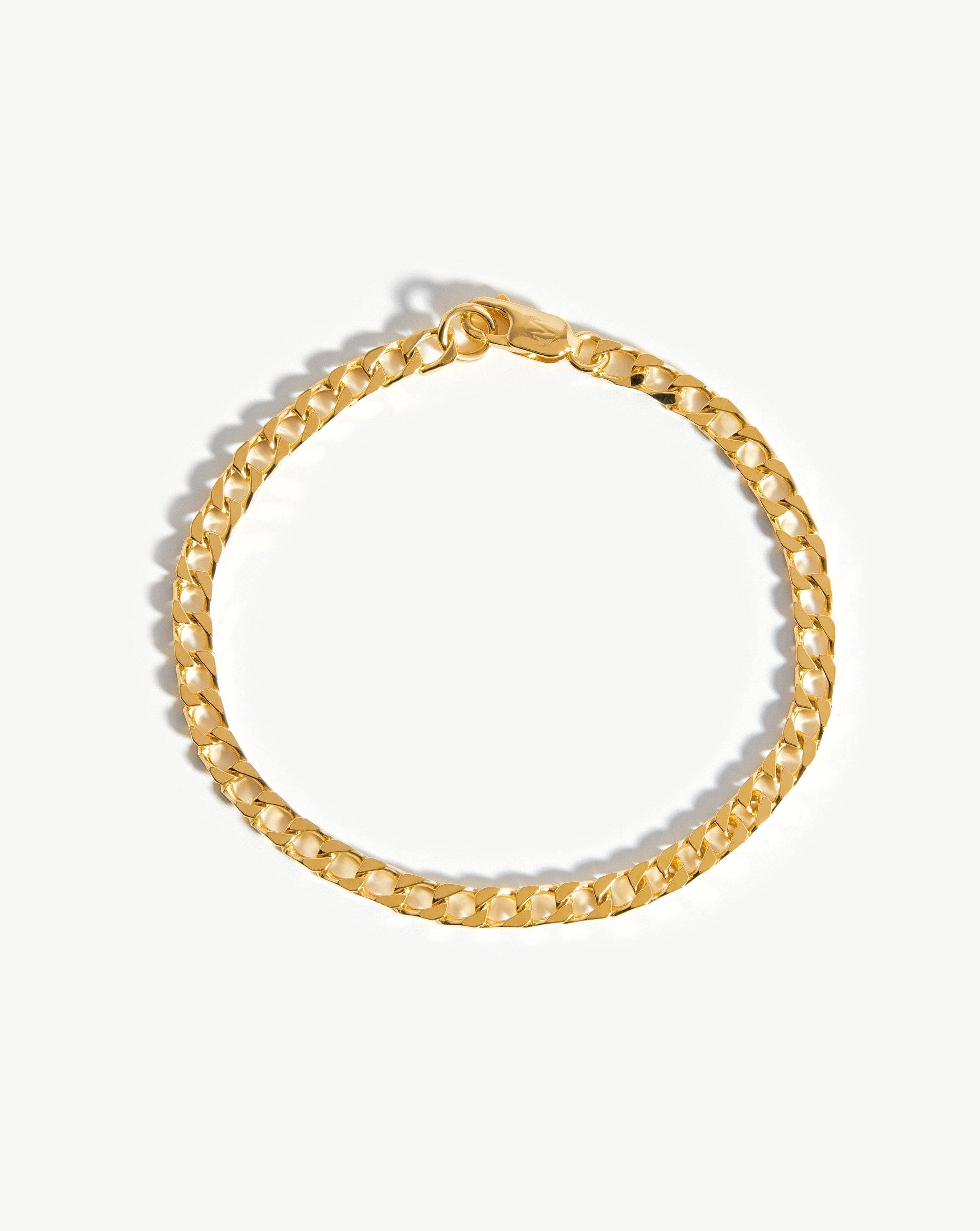 Lucy Williams Flat Curb Chain Bracelet for Women - Minimalist Gold Silver Stainless Steel Link Bracelet - Perfect for Everyday Wear, Gifts & Special Occasions