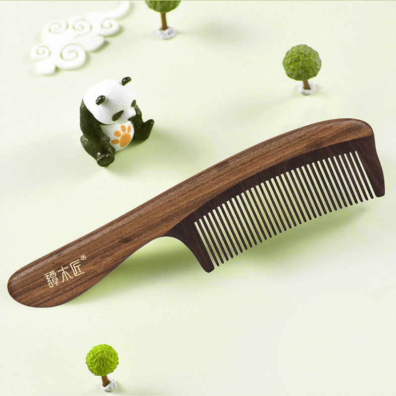 Natural Wooden Comb with Panda Design - Eco-Friendly Hairbrush for Smooth & Tangle-Free Hair - Perfect for Daily Hair Care & Travel