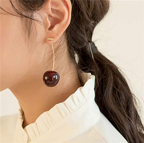 Kakyoin Cherry Dangle Earrings for Women - Sweet & Lovely Fruit-Shaped Jewelry - Funny & Cute Gift for Her - Perfect for Cosplay, Anime Conventions & Everyday Fashion Accessories