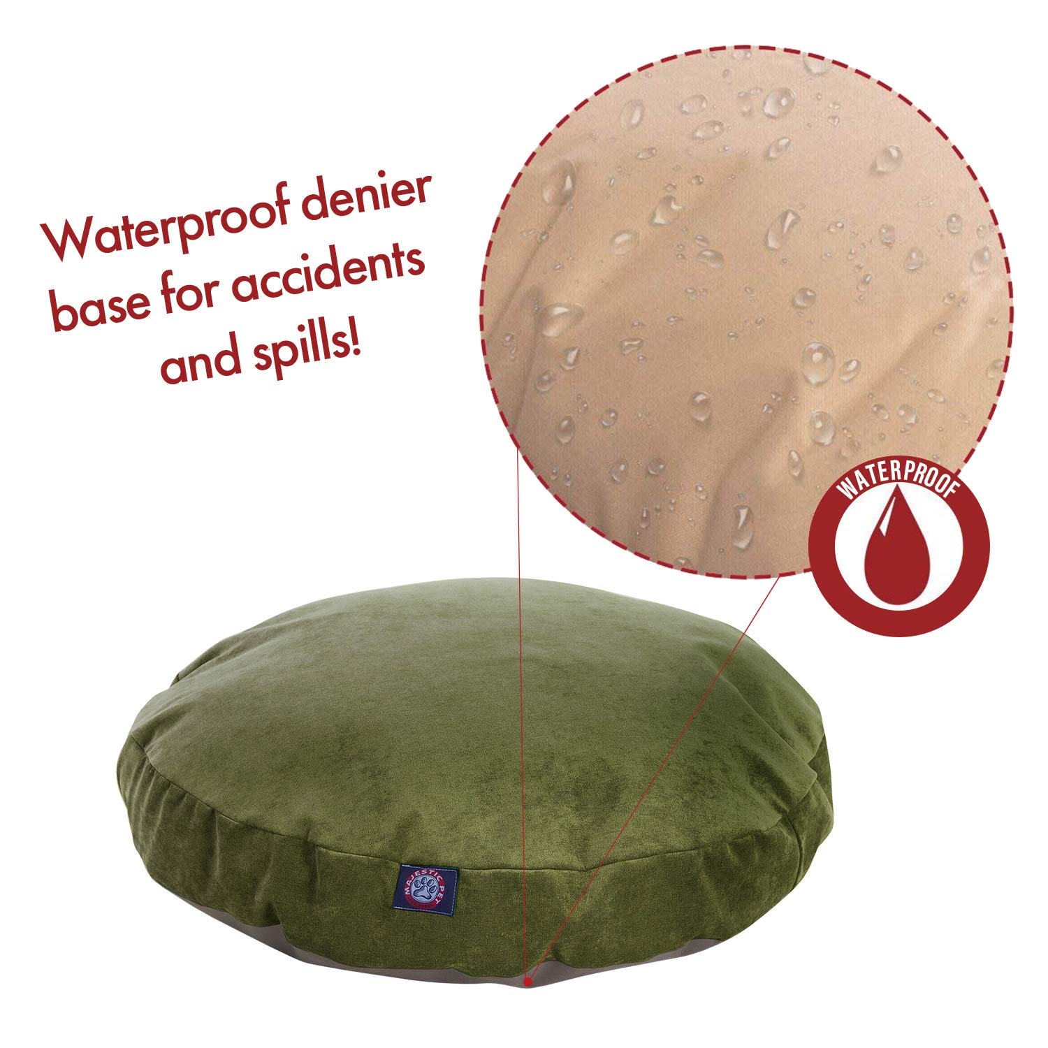 Premium Round Pet Dog Bed - Fern Villa Collection Medium Size, Soft & Comfortable for Small to Medium Dogs - Perfect for Indoor Use, Living Room, Bedroom, or Crate
