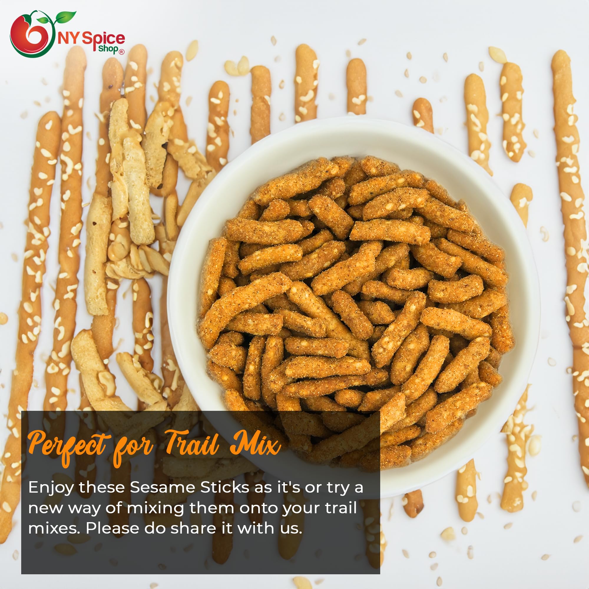 NY Spice Shop Cajun Sesame Sticks - 3lb Spicy Toasted Snack Mix - Hot & Crunchy Sesame Sticks - Perfect for Parties, Road Trips & Movie Nights