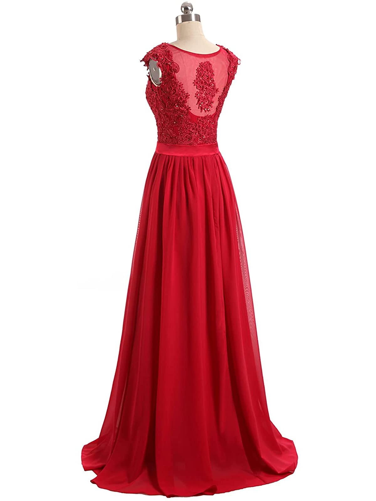 Elegant Long Lace Evening Gown for Women - Bride Mother Dress with Cap Sleeves for Weddings, Parties & Special Occasions | Formal Prom, Cocktail & Black Tie Event Wear