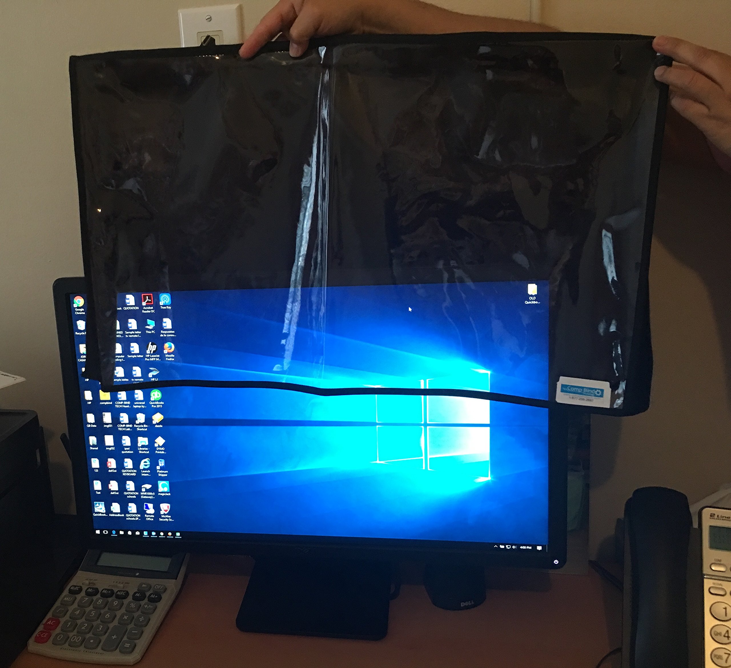Comp Bind Technology Clear Transparent Marine Black Cover for Dell Inspiron 23'' Portable Touch Screen All-in-One Monitor, 23''W x 2.5''D x 13.5''H, Ideal for Home Office and Classroom Use