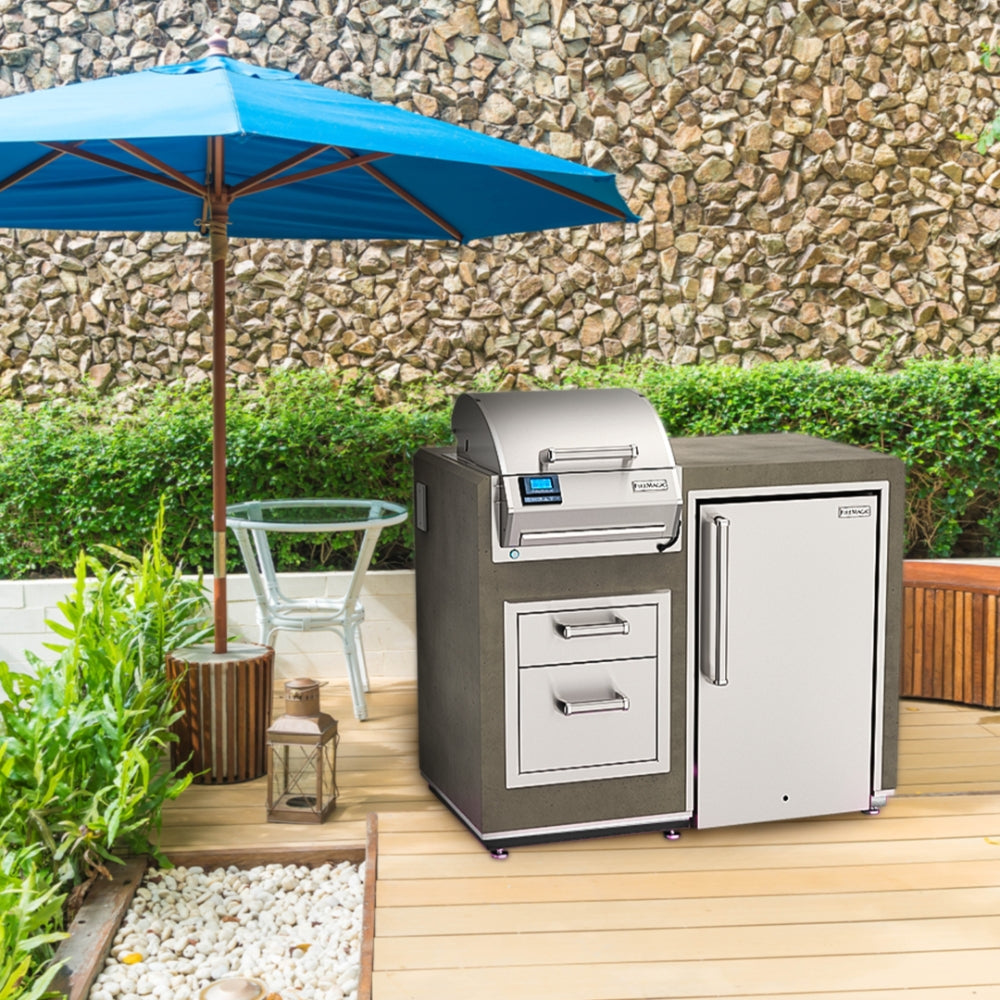 Fire Magic E250i 44-Inch Electric Grill Island with Built-In Refrigerator (D251 R 44SM) - Perfect for Outdoor Cooking, Backyard BBQs, and Entertaining Guests