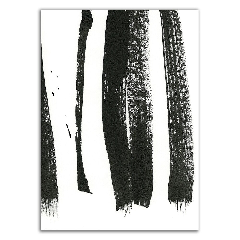 Black on White 3 by Iris Lehnhardt - Premium Canvas Wall Art Print - Ready to Hang - Modern Abstract Painting for Living Room, Bedroom & Office Decor