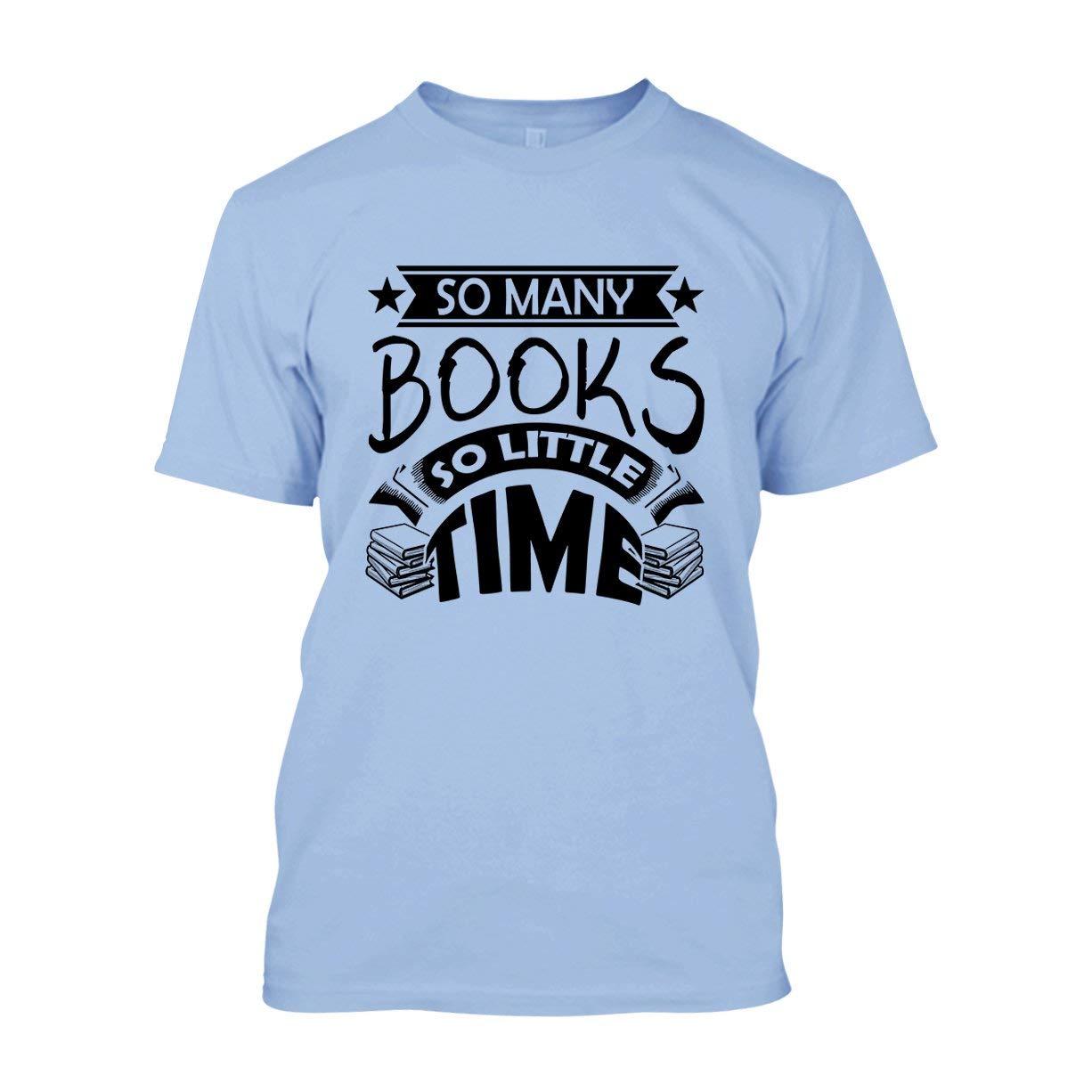 Blue 'So Many Books So Little Time' Graphic T-Shirt for Women & Men - Casual Reading Book Lover Tee for Library, Bookstore & Everyday Wear