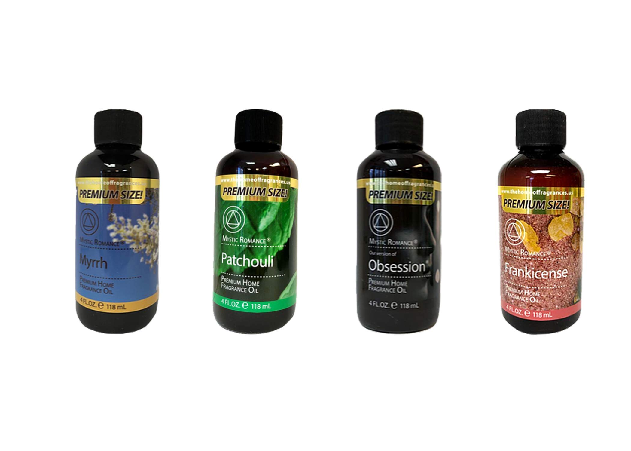 4 Pack 4oz Fragrance Oils for Diffusers, Candles & Soap Making - Essential Aromatherapy Scents for Home & Spa