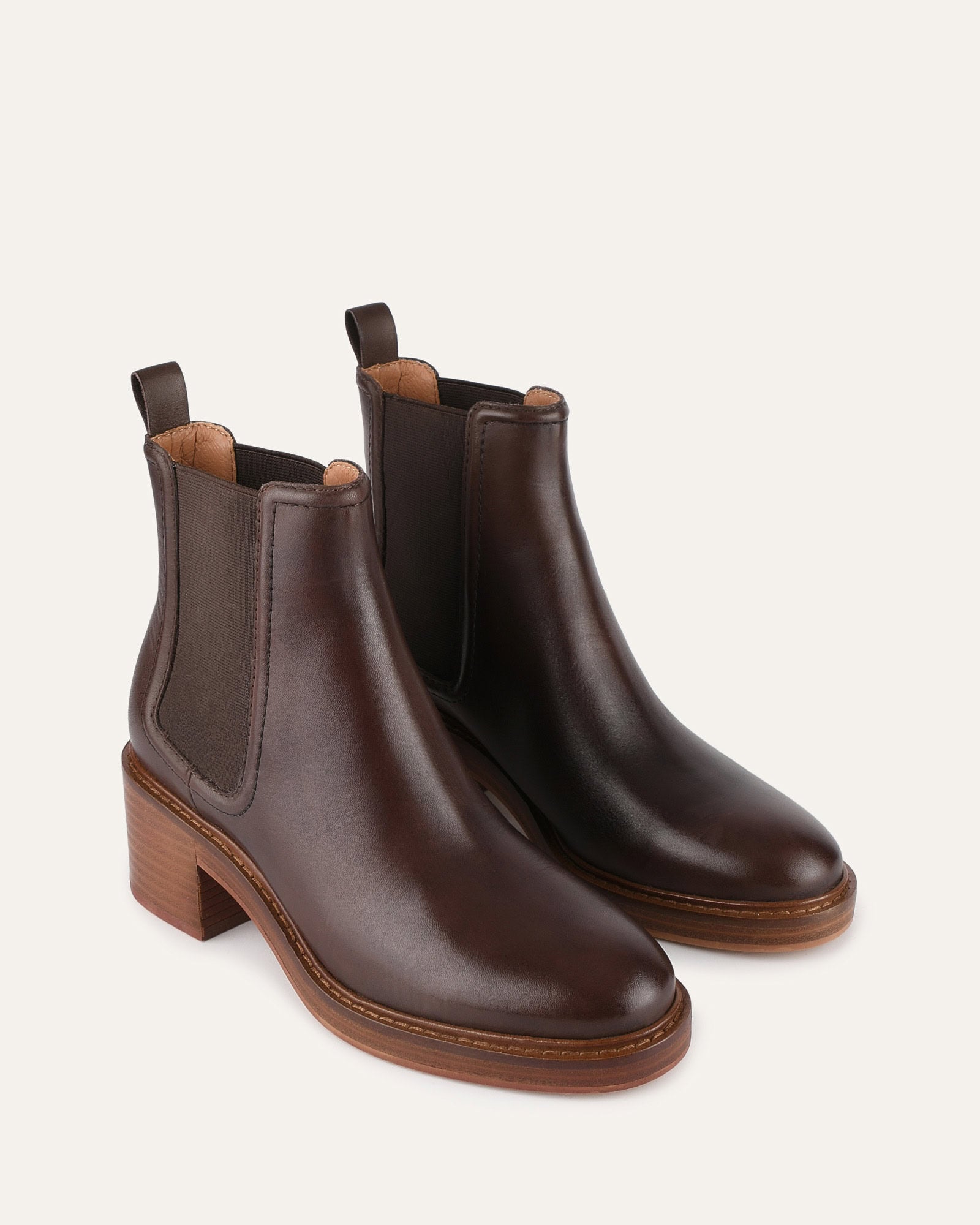 RYE Mid Ankle Boots for Women - Chestnut Leather Casual Boots - Comfortable & Stylish for Fall, Winter, and Everyday Wear