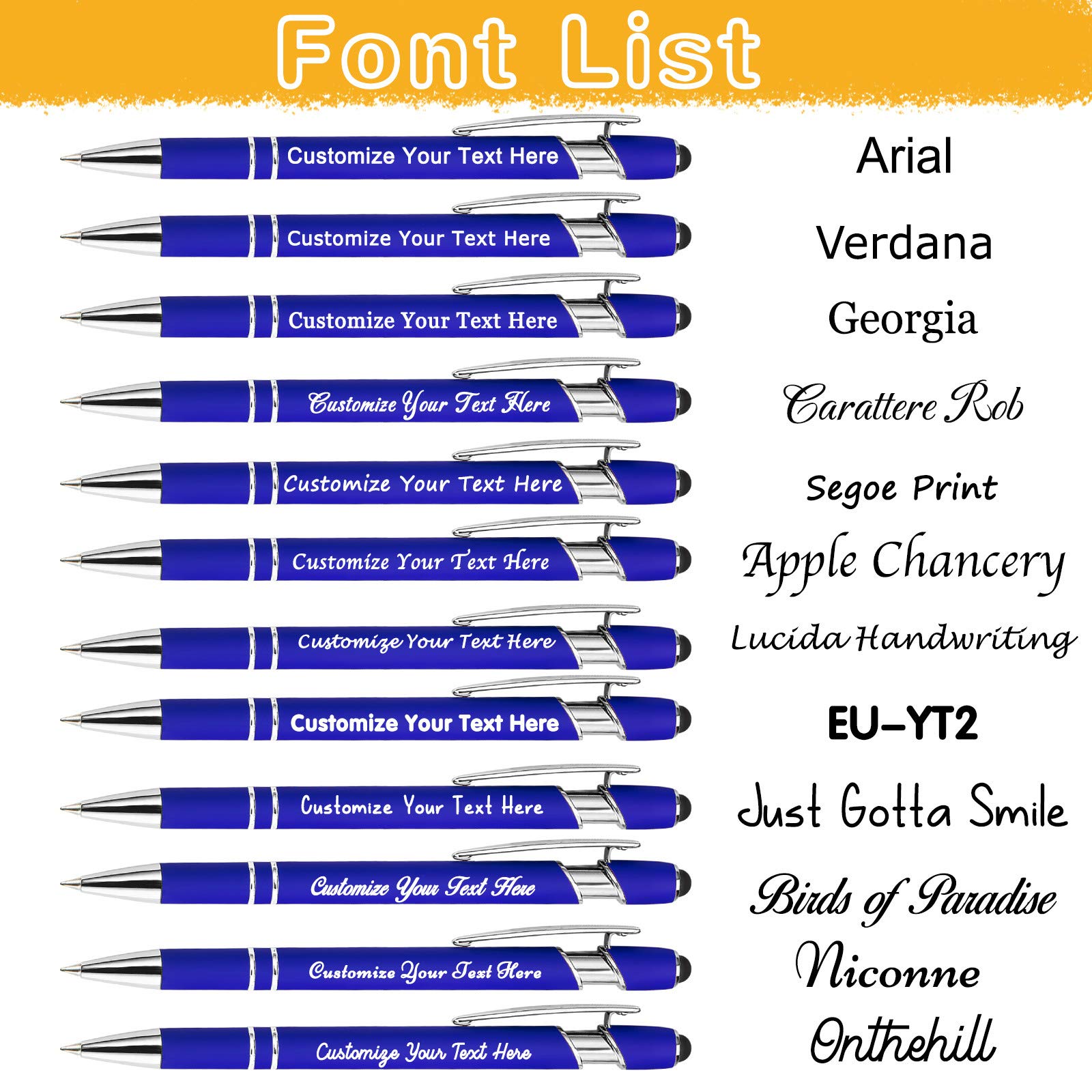 504 Pcs Personalized Ballpoint Pens with Free Name Engraving - Custom Metal Pens for Men & Women, Business Office Gifts - Engraved Logo, Message, Stylus Tip - Black Ink Click Action - Perfect for Corporate Events, Promotions & Employee Appreciation