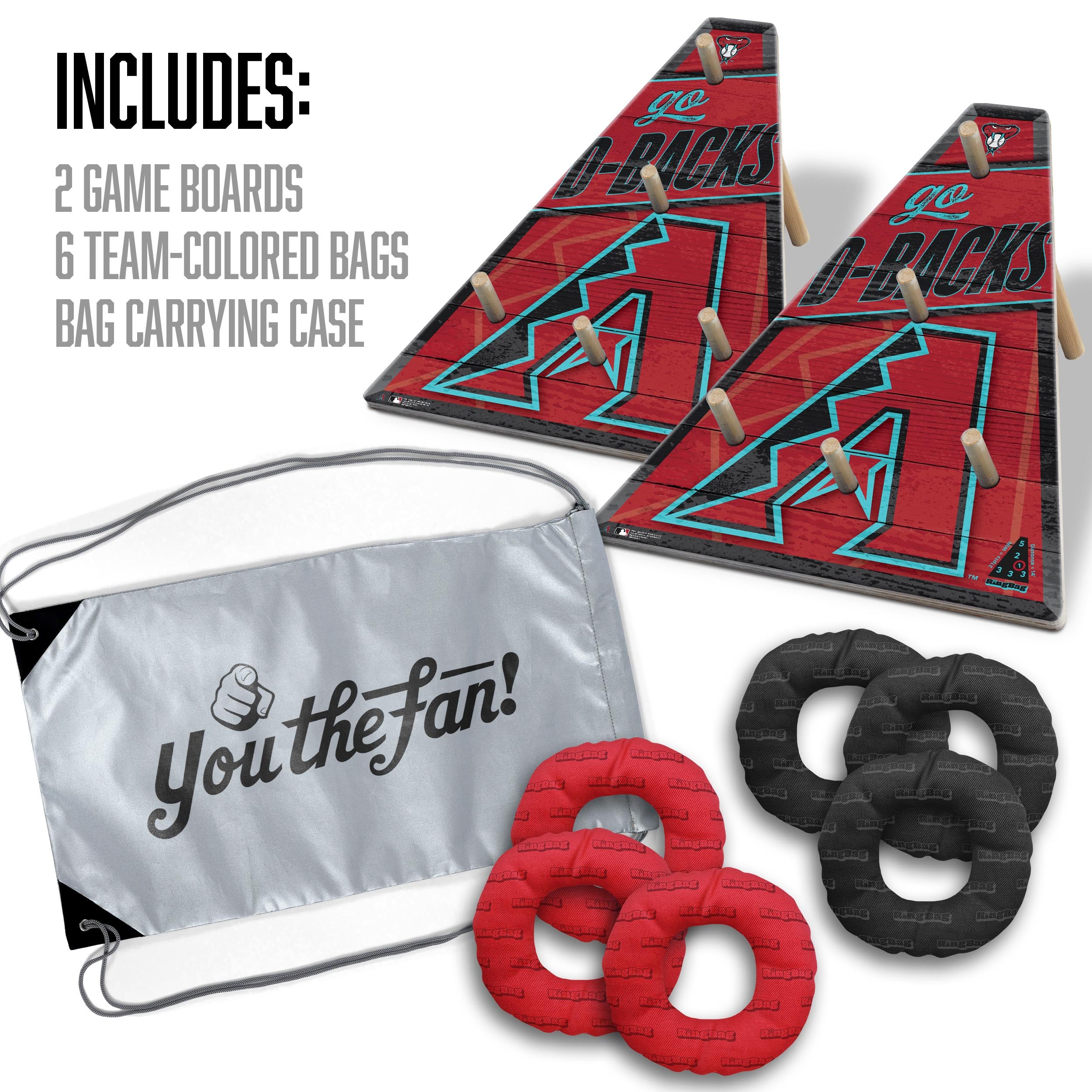 Official MLB Licensed Ring Toss Game Set - Outdoor Backyard Party & Tailgate Games for Adults & Kids - Perfect for BBQ, Picnic, Camping & Beach Fun