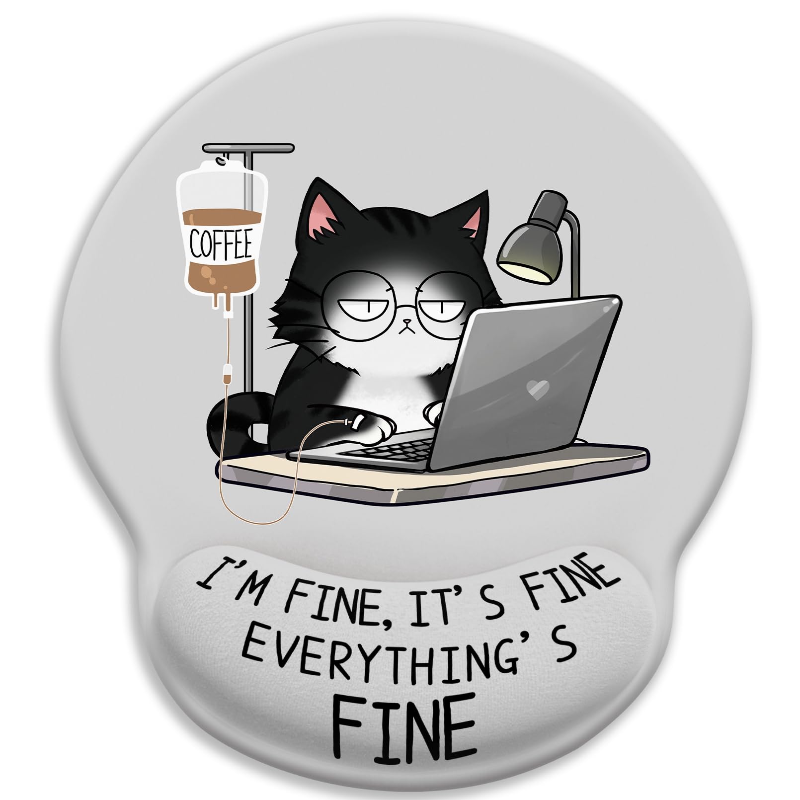 Ergonomic Cat Mouse Pad with Wrist Support - Non-Slip Gaming Mouse Pad for Pain Relief, Cute Office Desk Accessories - Perfect for Computer Work, Gaming & Wrist Comfort at Home or Office