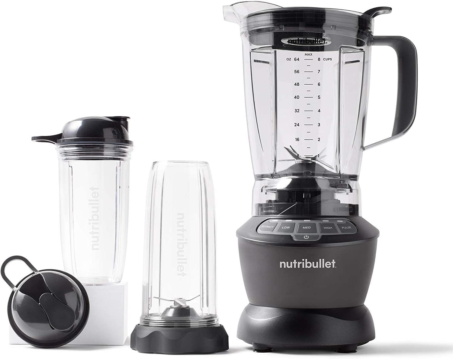 NutriBullet ZNBF30500Z 1200W High-Speed Blender Combo - Dark Gray - Perfect for Smoothies, Protein Shakes & Meal Prep at Home or Gym