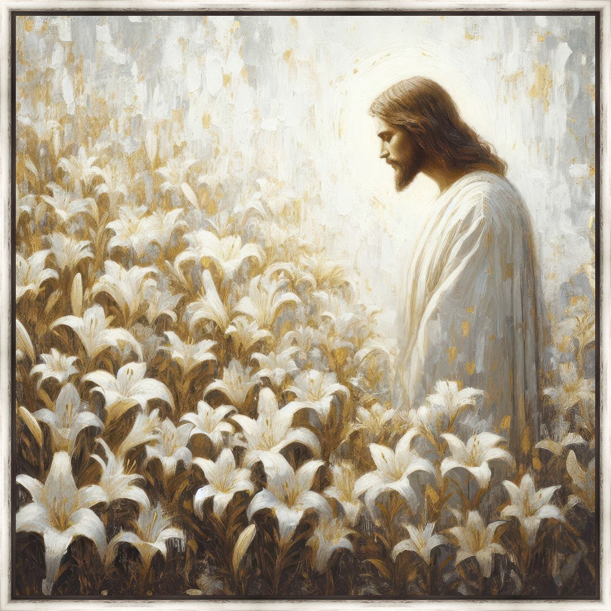 Consider The Lilies Large Wall Art - Elegant Floral Canvas Painting for Living Room, Bedroom & Office Decor - Perfect Gift for Home Interior Design