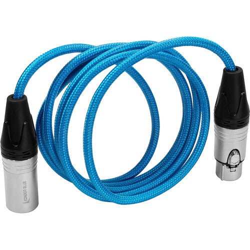 Kondor Blue 3 Pin XLR Male to Female Audio Cable 5ft - Professional Balanced Microphone Cable for Studio Recording, Live Sound & Podcasting