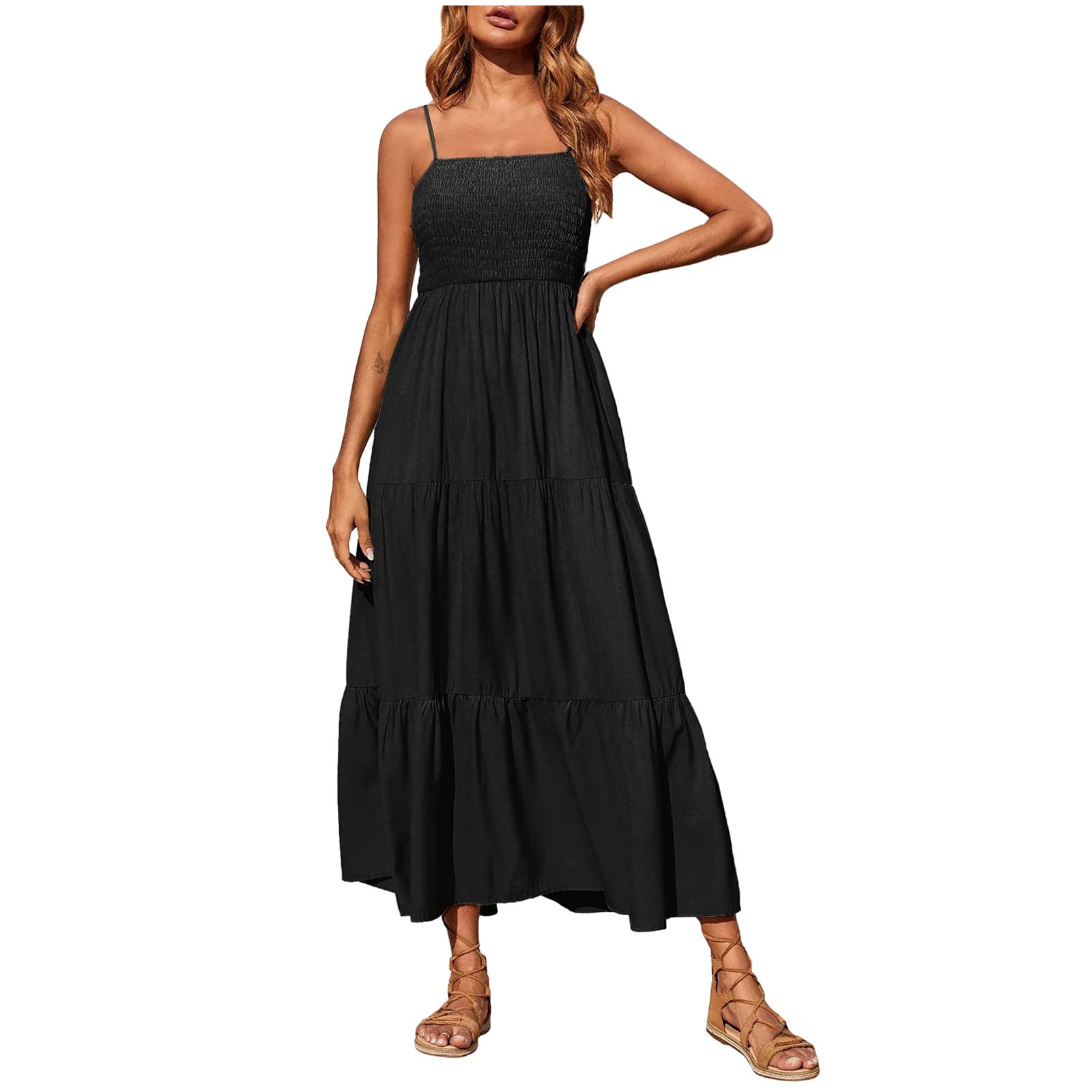 Boho Floral Dresses for Women 2023 - Sexy Bohemian A-Line Swing Dress with Flared Hem | Perfect for Casual Outings, Beach Vacations & Summer Parties