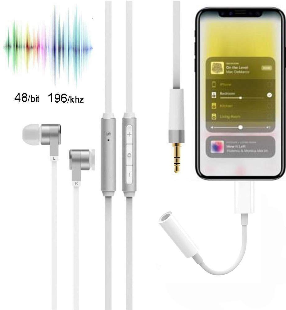 Apple MFi Certified Lightning to 3.5mm Headphone Jack Adapter - Hi-Fi Digital Audio Connector for iPhone 12/11 Pro/XS/XR/X/8/7/SE & iPad Pro/Mini - Compatible with iOS 10+ - Perfect for Music, Gaming & Hands-Free Calls