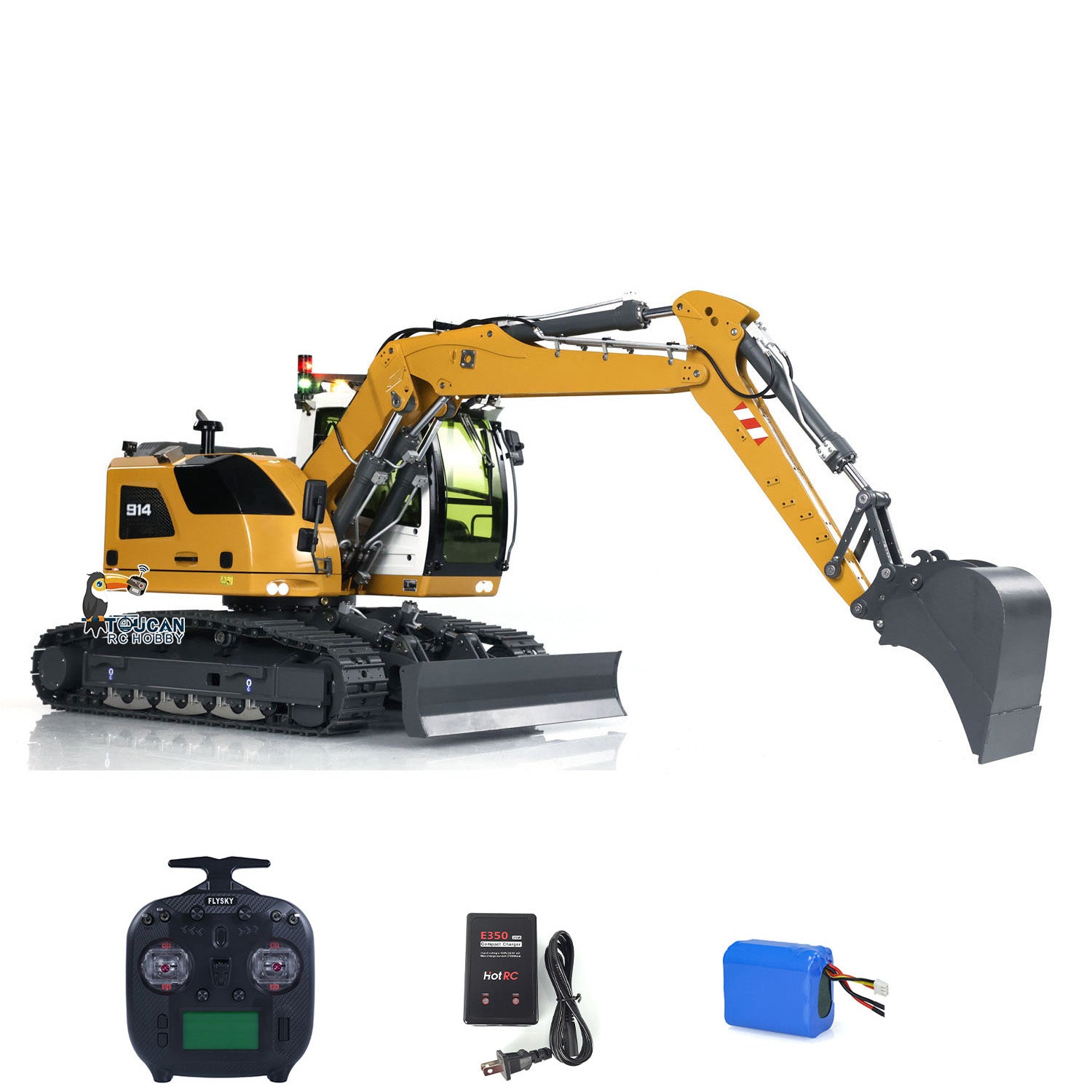 1/14 Scale RC Hydraulic Excavator Toy - 5-Way Valve Remote Control Construction Vehicle with RTR Electric Digger (LR 914 Model) | Fast Free Shipping | Perfect for Kids Play, Construction Enthusiasts & Collectors