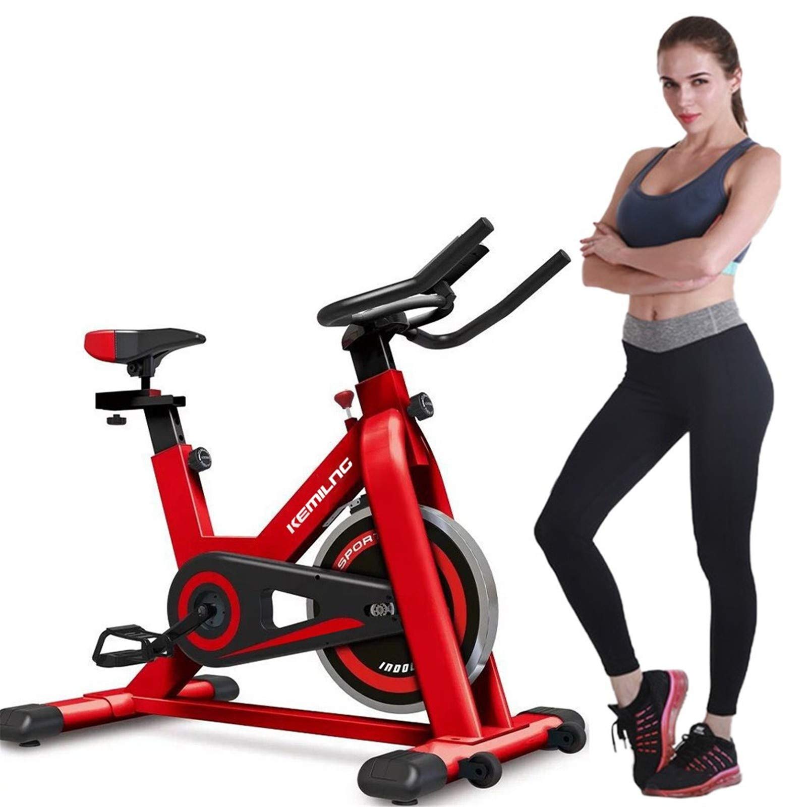 220V Stationary Exercise Bike with Adjustable Seat & Handle, Resistance Knob & LCD Display - Home Cardio Workout Equipment for Adults | Perfect for Indoor Cycling, Home Gym & Fitness Training