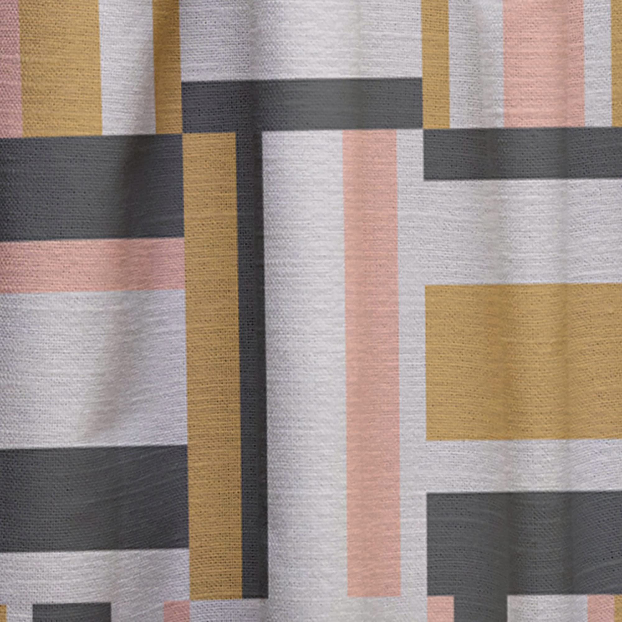 DesignQ Abstract Retro Geometric IX Thermal Insulated Curtains - Single Panel 52x63 Inches - Blackout Drapes for Bedroom & Living Room - Perfect for Home Decor, Privacy & Temperature Control