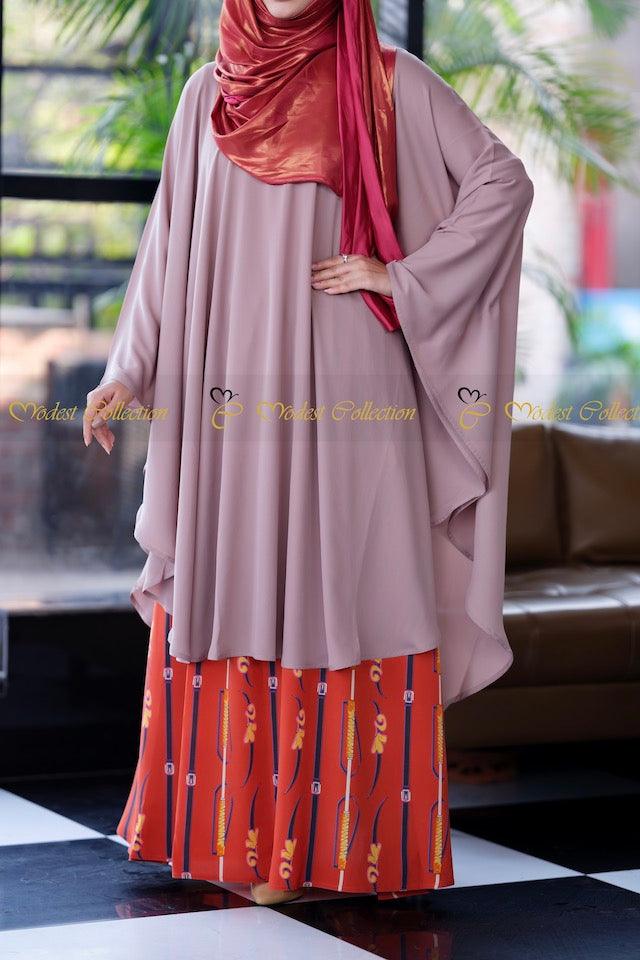 Elegant Short Kaftan Dress in Almond Color - Perfect for Beach Cover-ups, Summer Vacations & Boho Chic Outfits