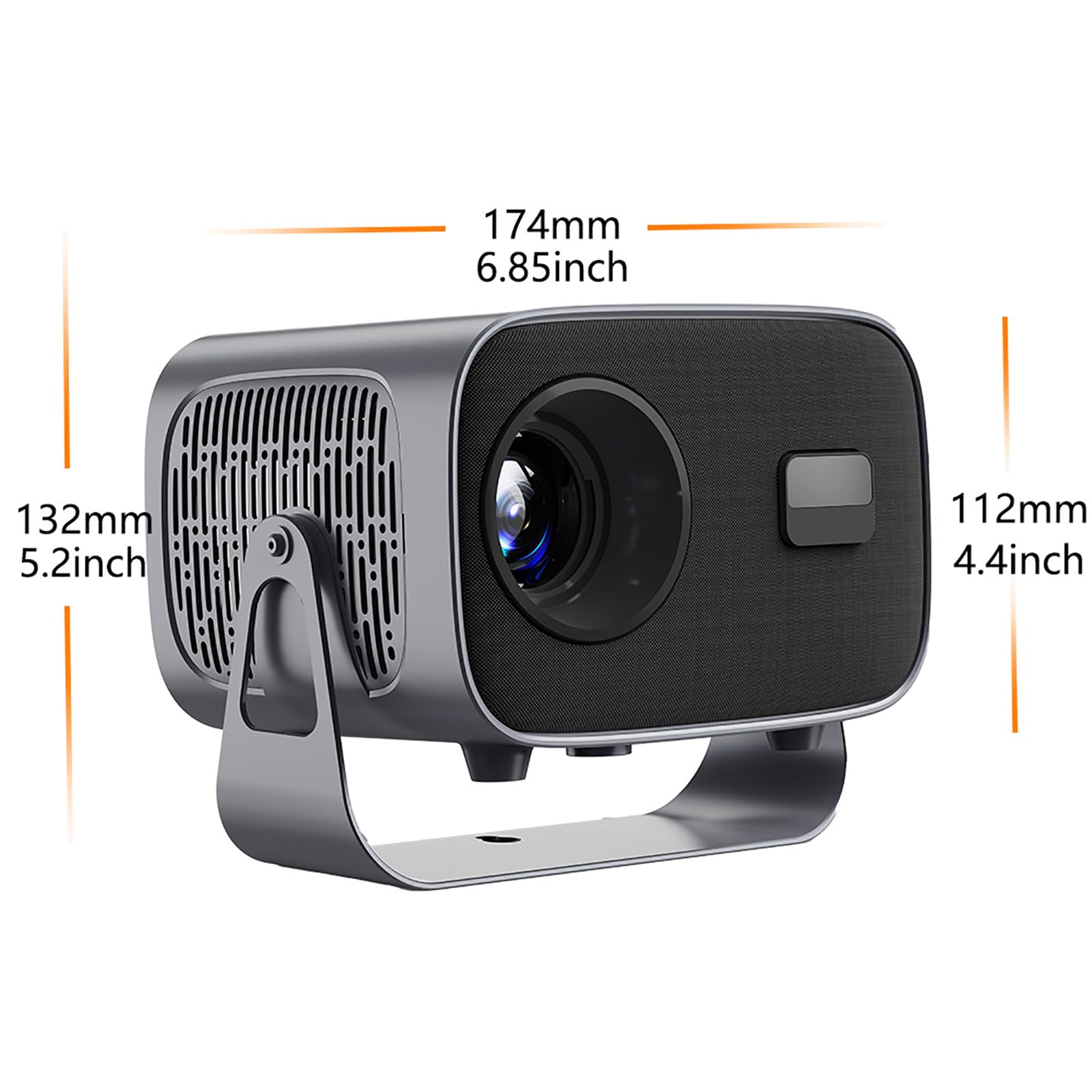 QIeAny Portable 4K Projector with 5G WiFi & Bluetooth - 4000 Lumens (150 ANSI) for Home Theater, Outdoor Movies, and Presentations | Wireless Mirroring, 360° Rotation, ±30° Vertical Keystone, 5W Built-in Speaker, Metallic Finish