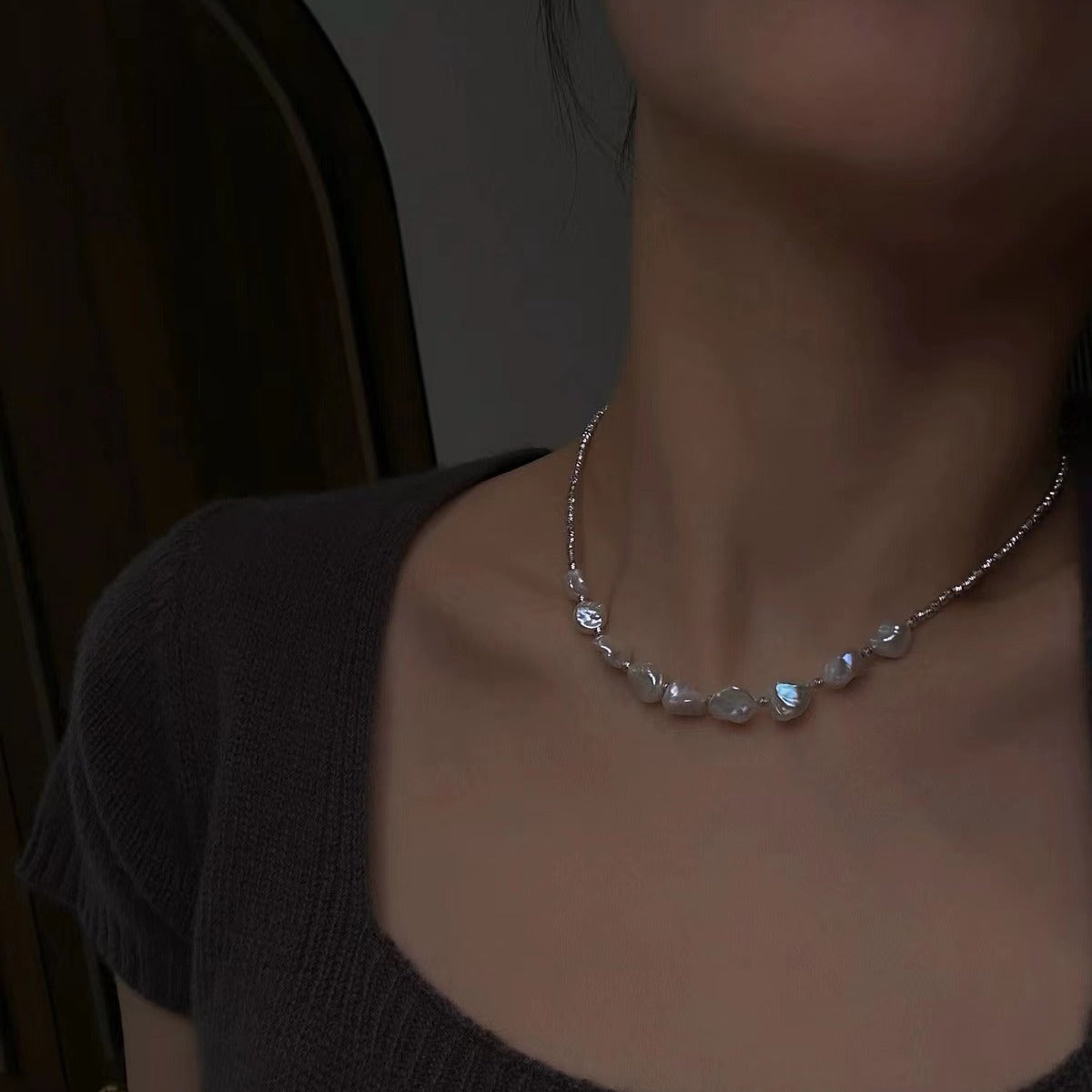 Luxury Shining Baroque Crushed Pearl Necklace for Women - Elegant Vintage Jewelry Gift for Wedding, Party & Special Occasions