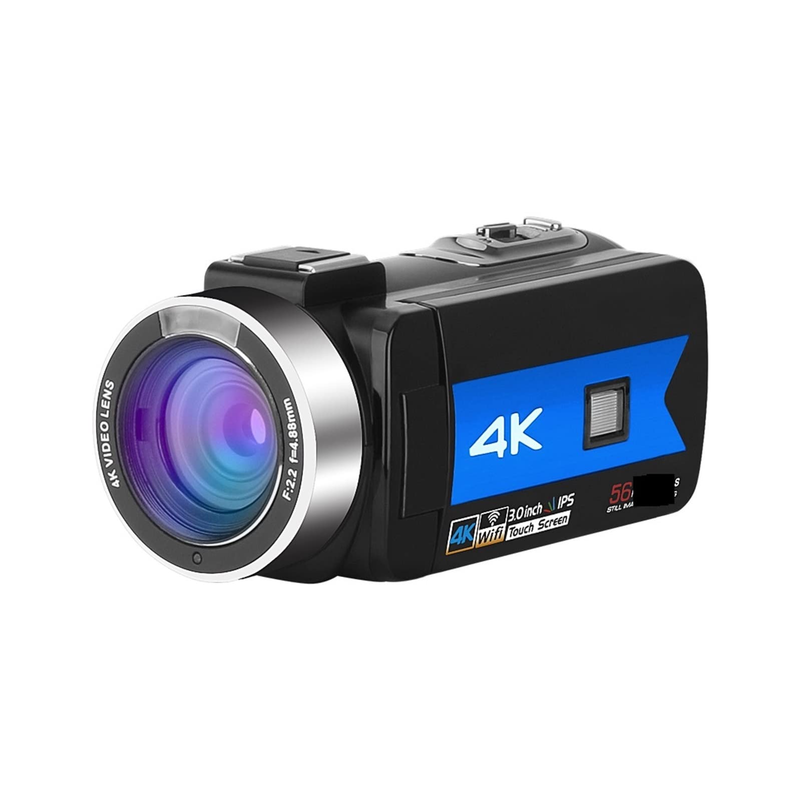 BODORME 56MP 4K Digital Camera with Night Vision - Live Streaming Webcam & Vlog Video Recorder, Includes 128GB SD Card (Blue) - Perfect for YouTube, TikTok, and Low-Light Photography