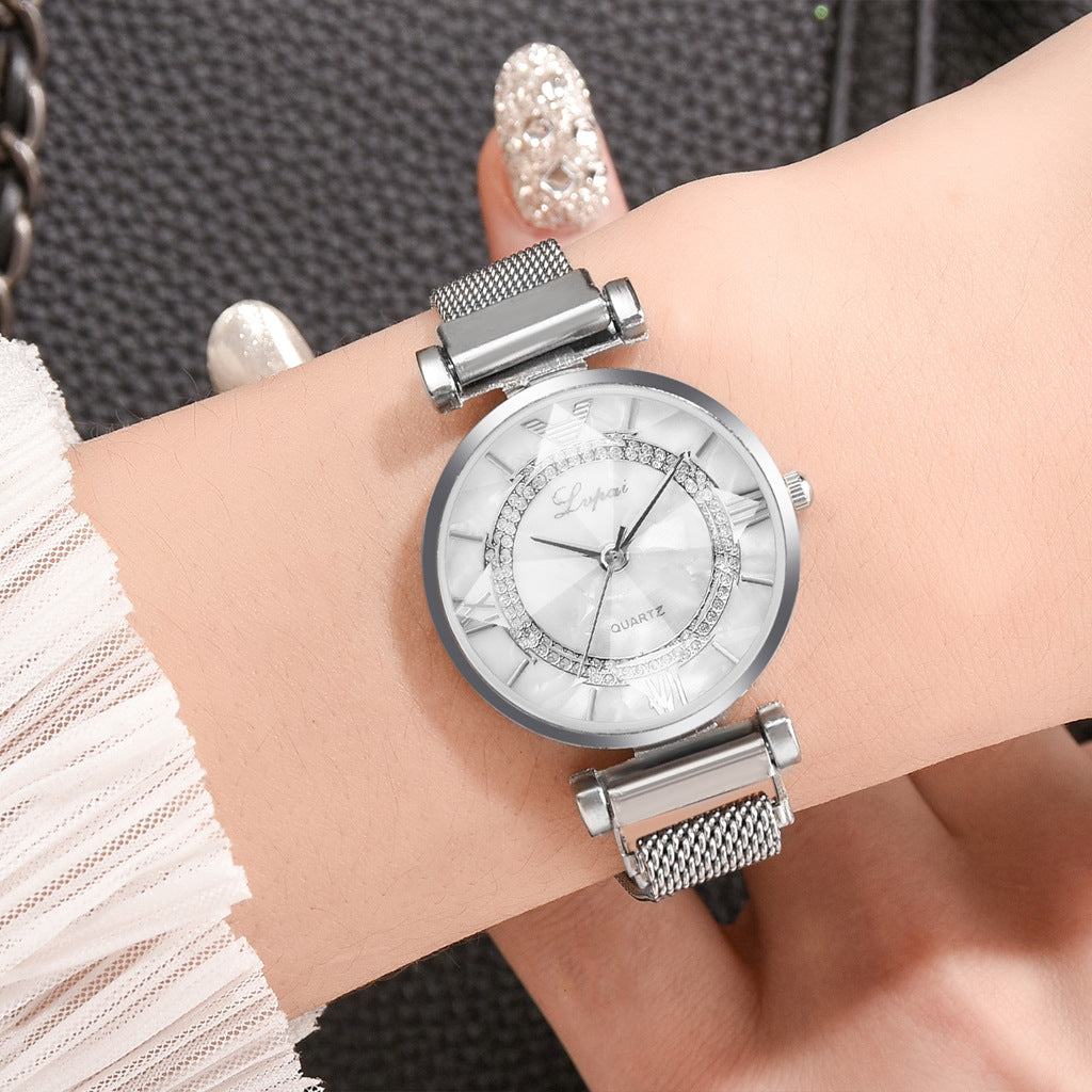 Elegant Diamond Jewelry Watch with Magnetic Buckle - Perfect for Women's Fashion Accessories & Special Occasions