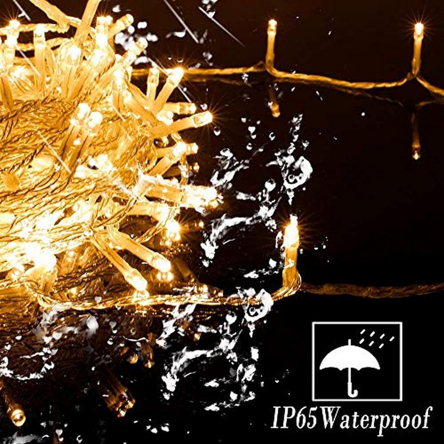 120 LED 15M/49Ft Waterproof Fairy String Lights with Remote Control - 8 Lighting Modes, Mains Powered for Indoor & Outdoor Use - Perfect for Garden, Gazebo, Party, Wedding, Christmas Decorations (Warm White)