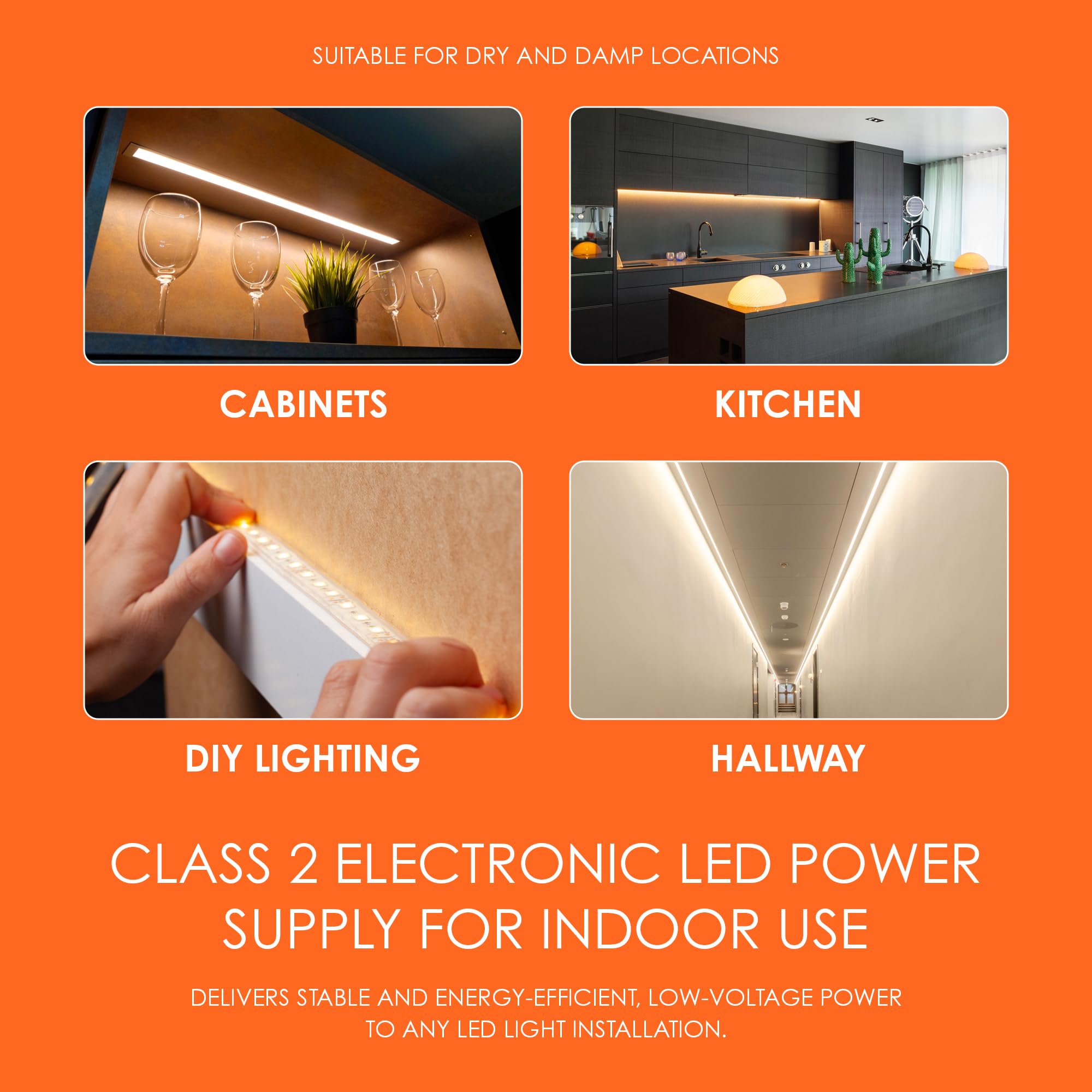 24V DC 200W Dimmable LED Driver Power Supply - Ultra Quiet Electronic Transformer for LED Strip Lights - Compatible with Lutron & Leviton Dimmers - Perfect for Home, Office, and Commercial Lighting Projects