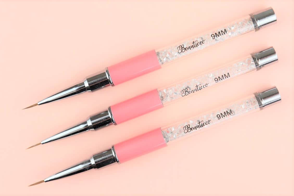 Professional Nail Art Brushes Set - 2 Pcs Detailing & Liner Brushes for DIY & Salon Use | Perfect for Gel Polish, Acrylic Nails & Nail Art Designs | Dotting Tool & Fine Detailer Included