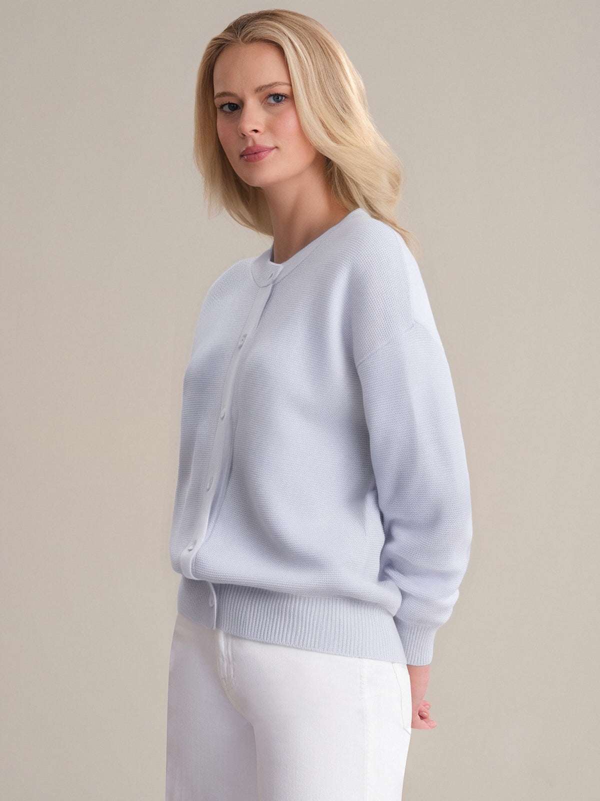 Emy: Soft Cotton Crewneck Cardigan Sweater for Women | Cozy Fall & Winter Layering | Perfect for Casual Outfits and Office Wear
