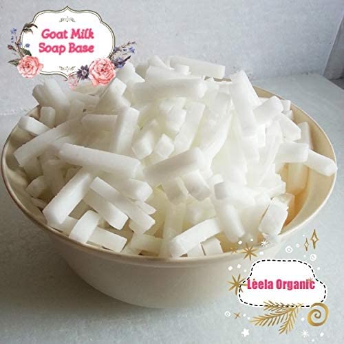 Leela Organic Goat Milk Soap Making Base - 1KG White Handmade Soap Raw Material for DIY Skincare, Bath & Gift Making - Perfect for Sensitive Skin & Natural Beauty Routines