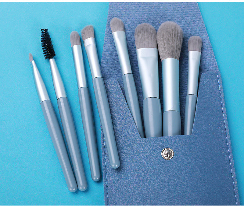 Soft Bristle Portable Makeup Brush Set - Professional Cosmetic Tools for Foundation, Blush & Eyeshadow Application | Perfect for Travel & Everyday Makeup Routine