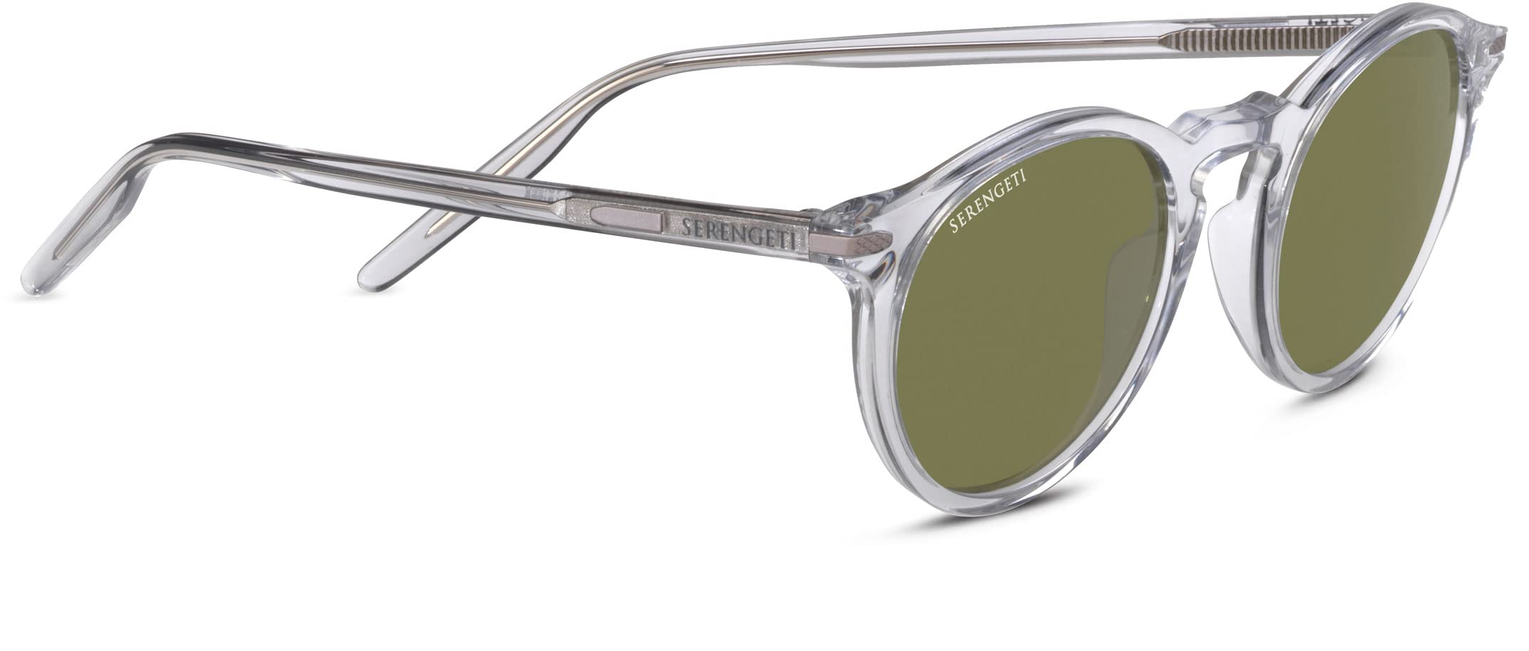 Serengeti Raffaele Polarized Sunglasses - Shiny Crystal Lens, 555nm Mineral Polarized Cat 3, Small-Medium Size for Men & Women - Perfect for Driving, Outdoor Sports & Fashion Accessories