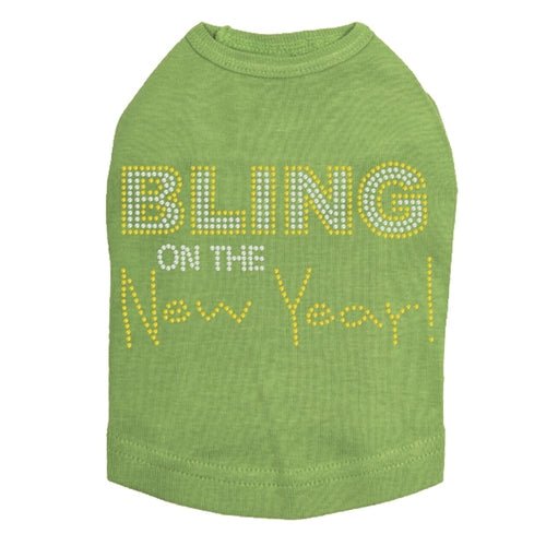 Stylish New Year Dog Tank Top with Bling - Multiple Colors for Festive Pet Outfits & Holiday Celebrations