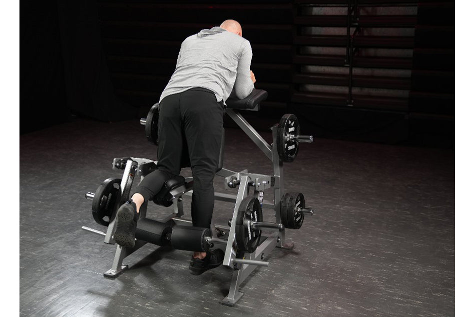 Hammer Strength Plate Loaded Iso-Lateral Kneeling Leg Curl Machine - Professional Gym Equipment for Home & Commercial Use - Perfect for Leg Workouts, Strength Training & Fitness Routines