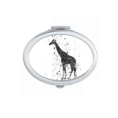 DIYthinker Mexican Giraffe Black & White Portable Folding Mirror - Double-Sided Handheld Makeup Mirror for Travel, Home Vanity & Professional Makeup Artists