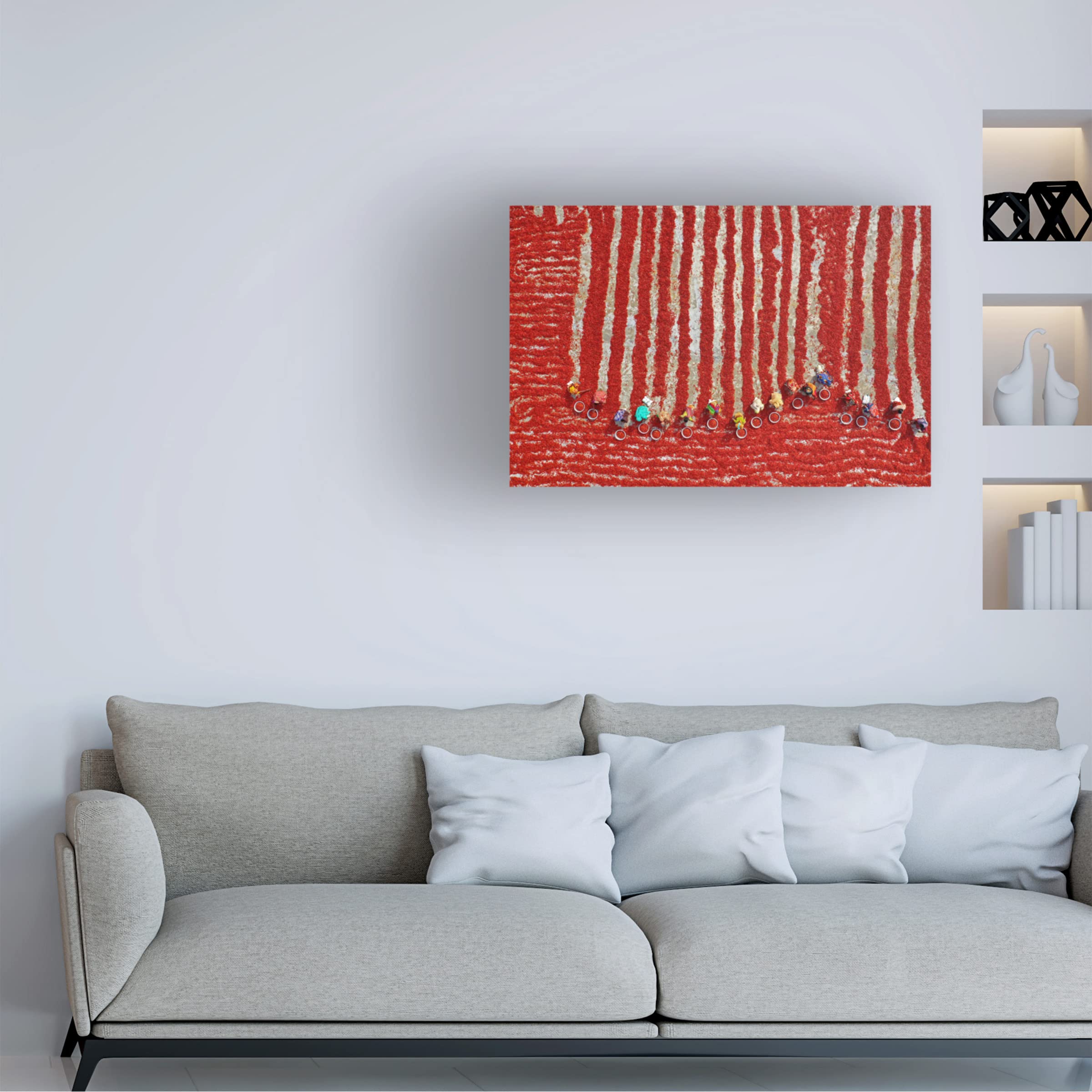 Trademark Fine Art 'Drying Red Chilies' Canvas Wall Art Print by Azim Khan Ronnie - Vibrant Kitchen Decor & Dining Room Wall Decor for Home & Restaurant