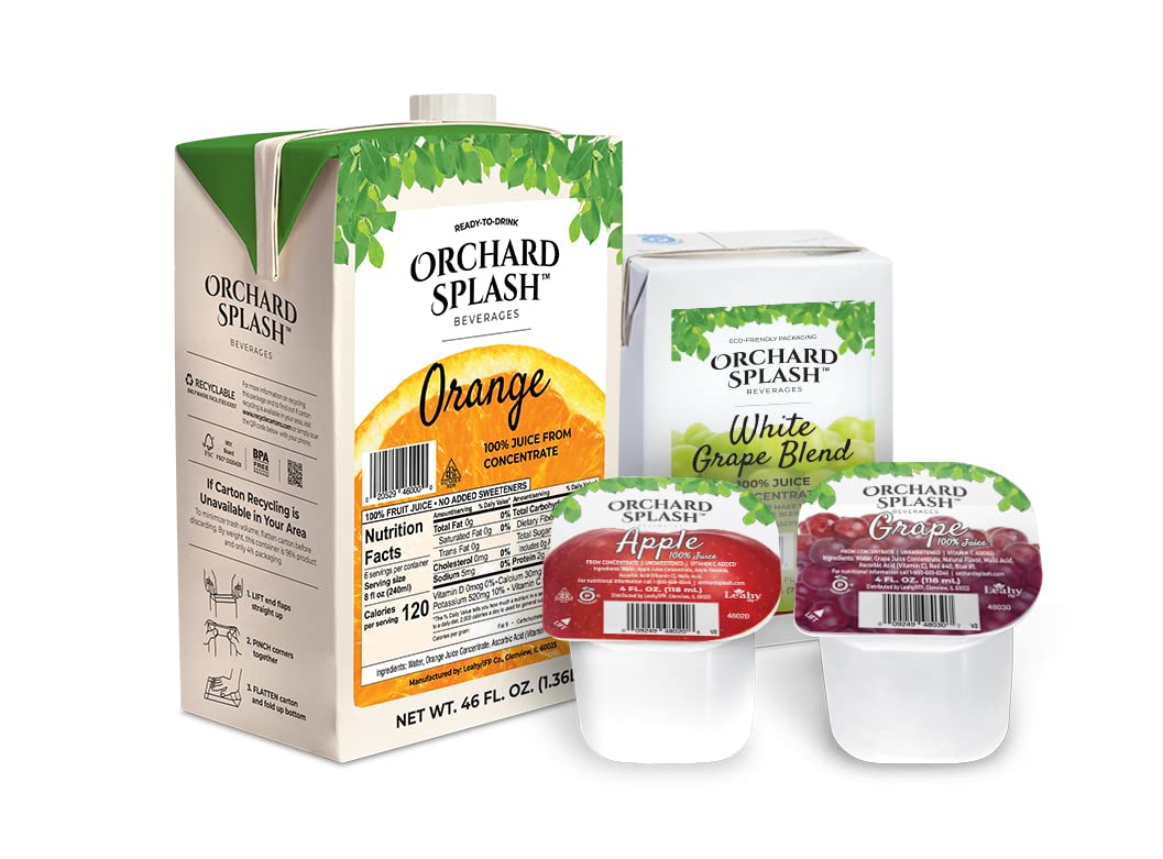 Orchard Splash 100% Grape Juice - 46oz Ready to Drink Aseptic Cartons (12 Pack) | Healthy Beverage for Kids Lunch, School Snacks & Family Picnics