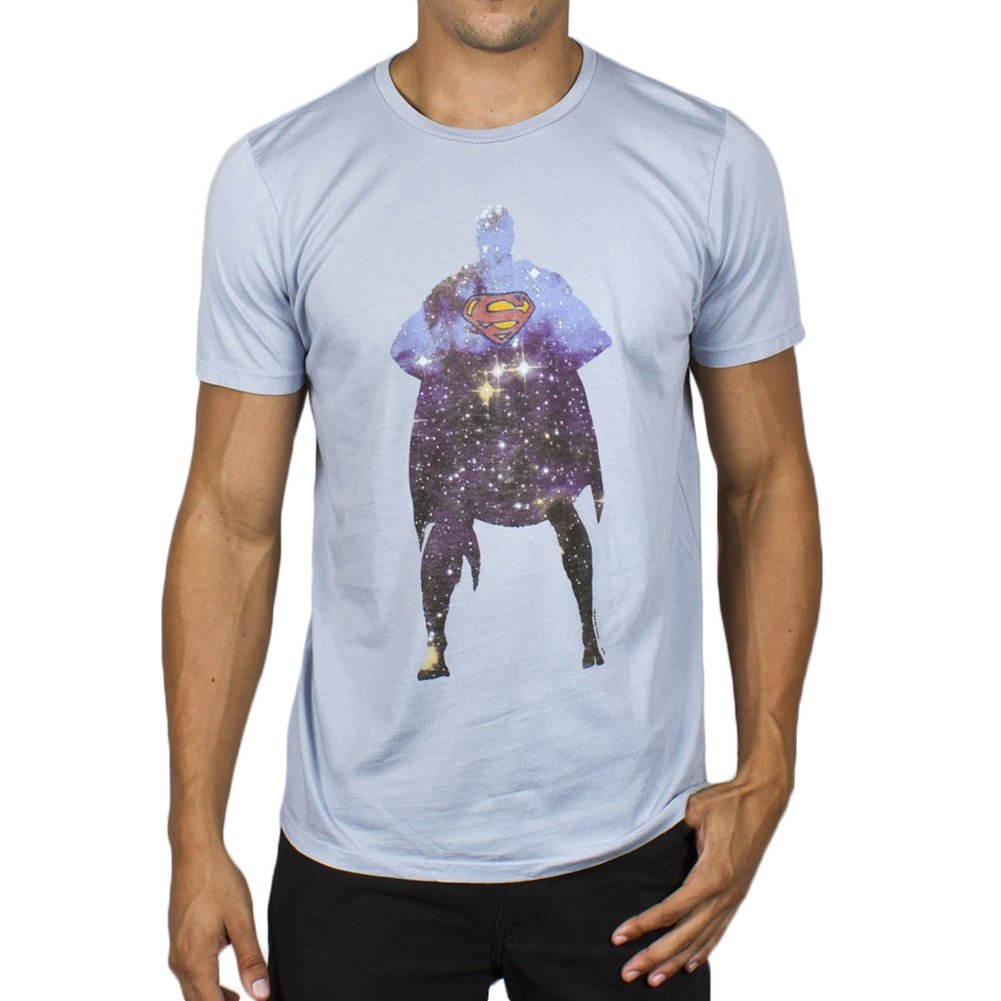Superman Celestial Silhouette Soft Cotton T-Shirt for Men - Comfortable Graphic Tee for Casual Wear, Superhero Fans & Comic Book Lovers
