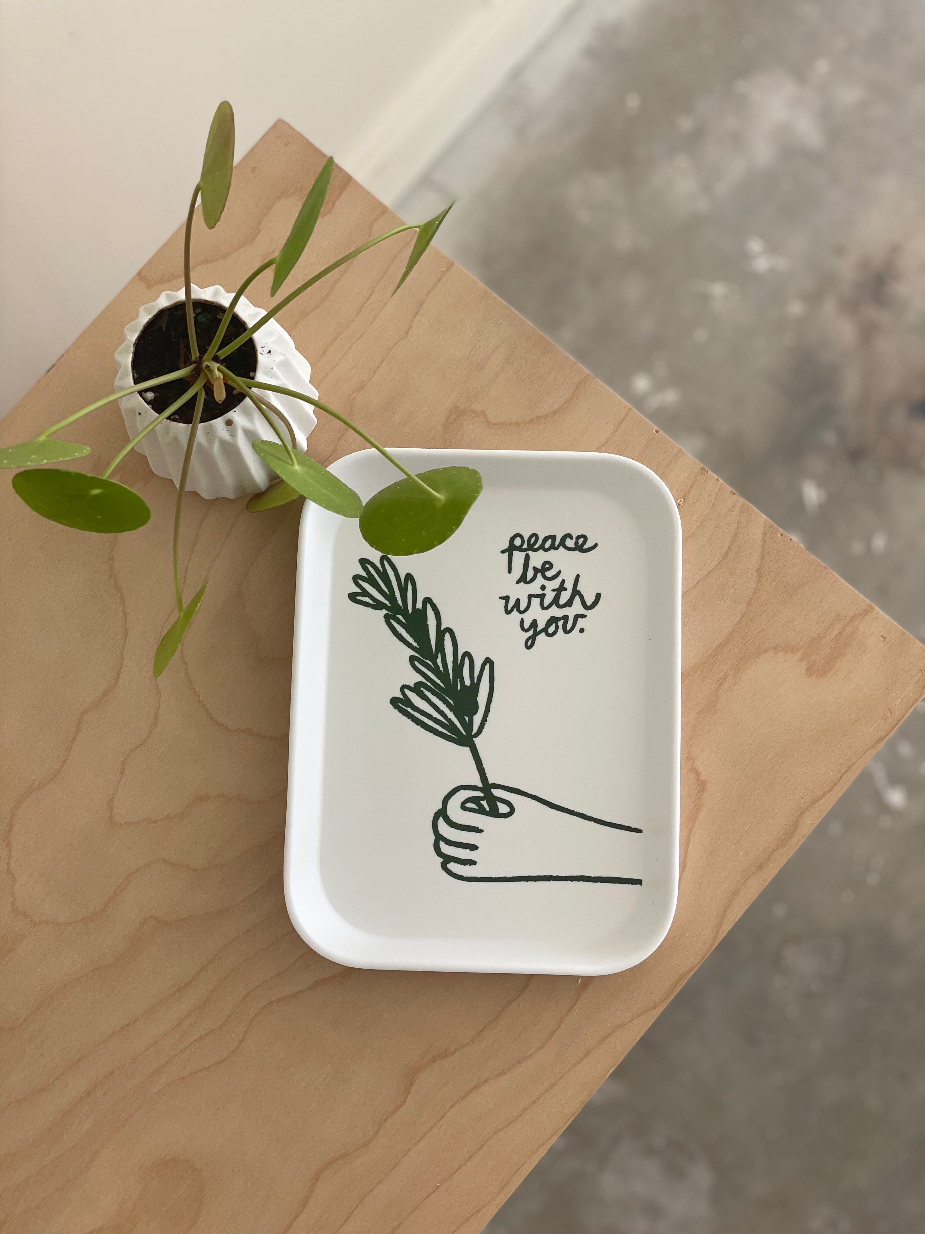 Peace Be With You Tray - Elegant Decorative Serving Tray for Home, Kitchen, or Gift - Perfect for Coffee Table, Dining, and Hospitality Use