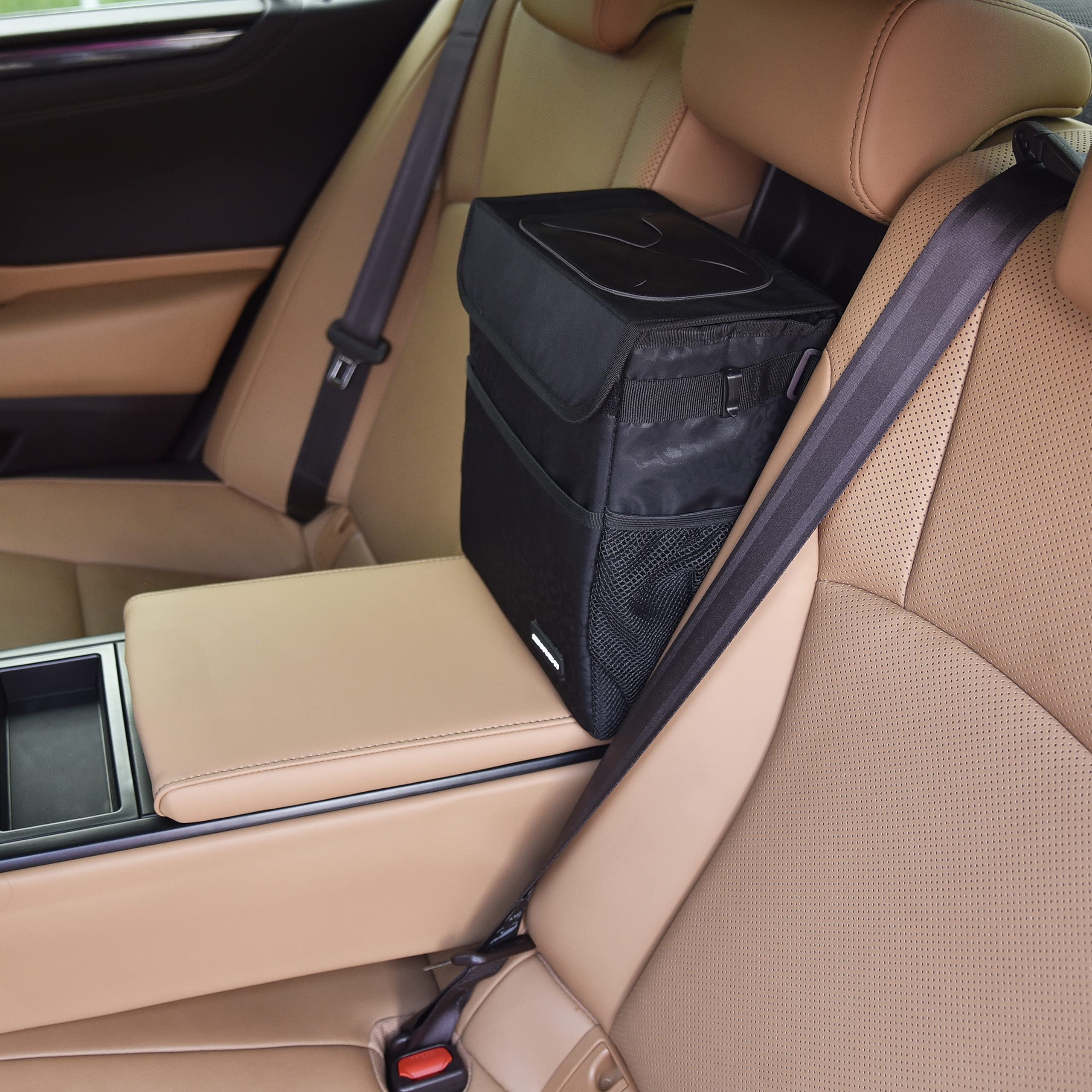 Car Trash Can and Truck Organizer - Portable Auto Garbage Bin & Storage Solution for Road Trips, Commuting, and Travel