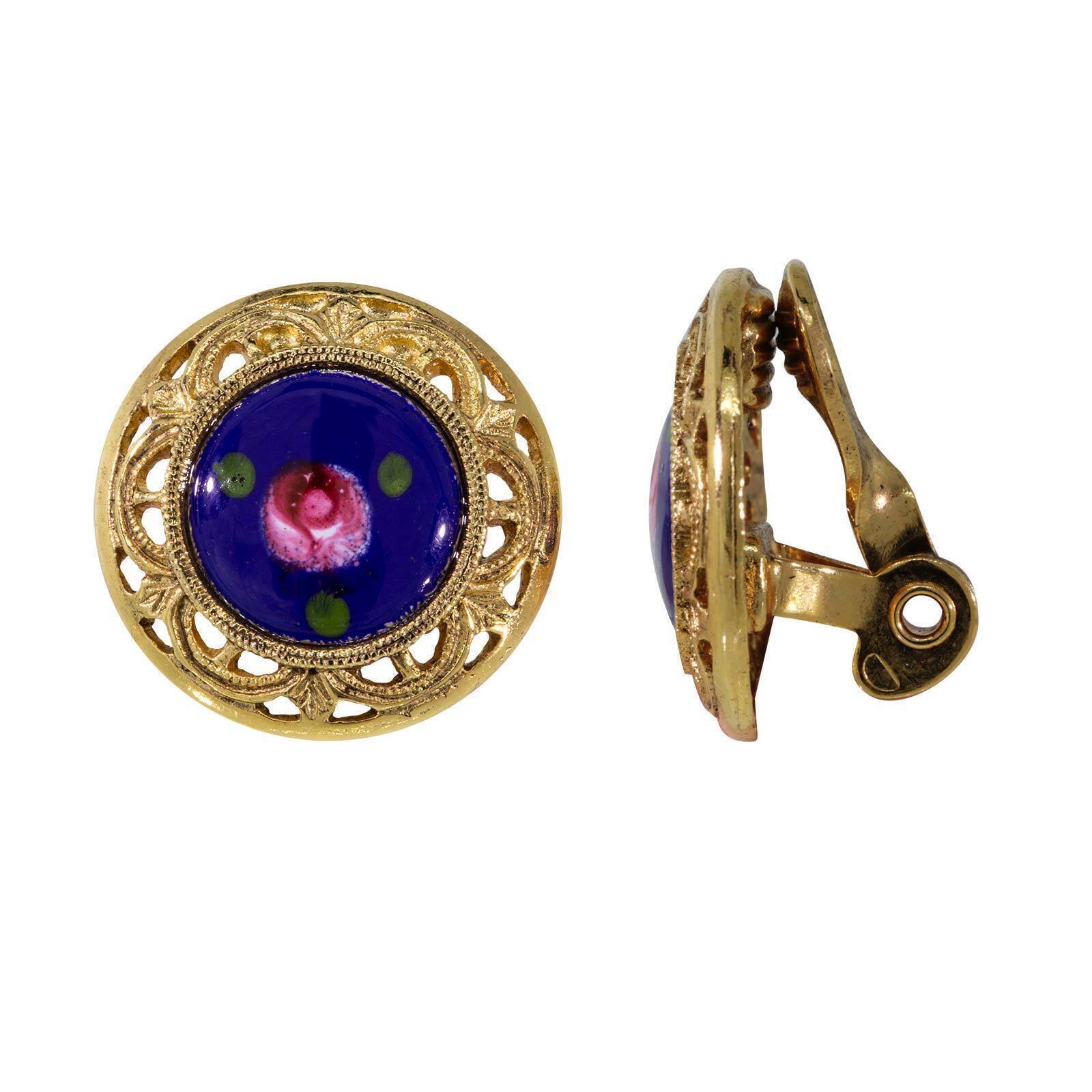1928 Vintage Pink Rosebud Clip-On Earrings for Women - Handmade Artisan Jewelry - Perfect for Weddings, Parties & Special Occasions