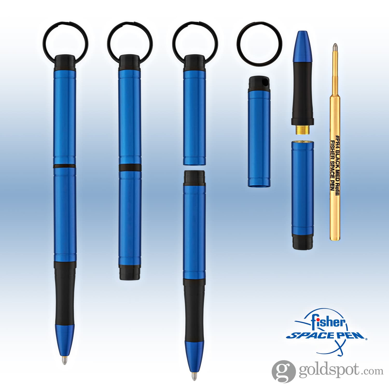 Fisher Space Pen Backpacker Ballpoint Pen - Blue Anodized Aluminum, Keychain Attachment - Perfect for Outdoor Adventures, Hiking, Camping & Everyday Carry (EDC)