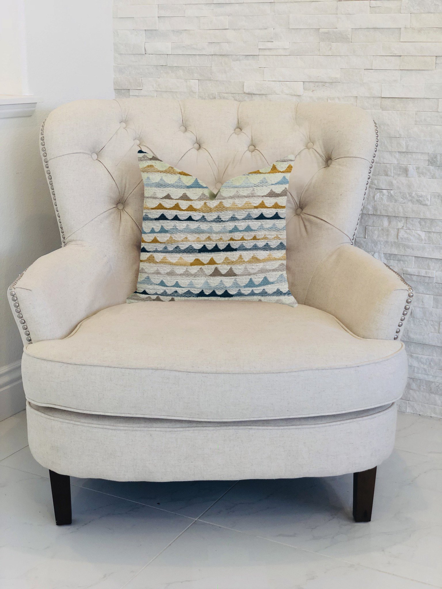 Plutus Brands Caspian Rush Patterned Double Sided Luxury Throw Pillow - 12