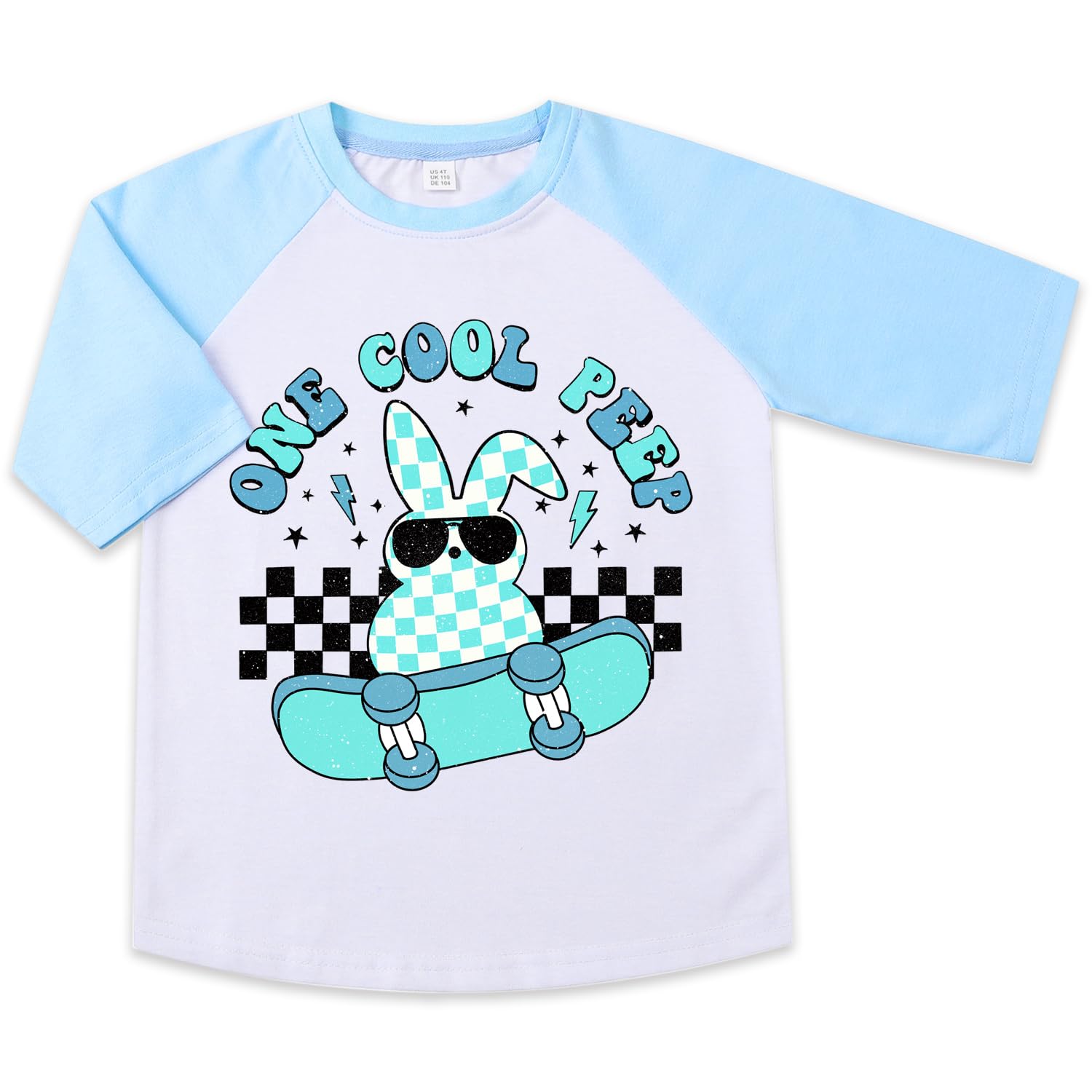 Easter Shirt for Toddlers 3/4 Sleeve Raglan Top - Cute Easter Outfit for Boys & Girls Ages 2-7 - Perfect for Easter Egg Hunts, Church & Family Photos