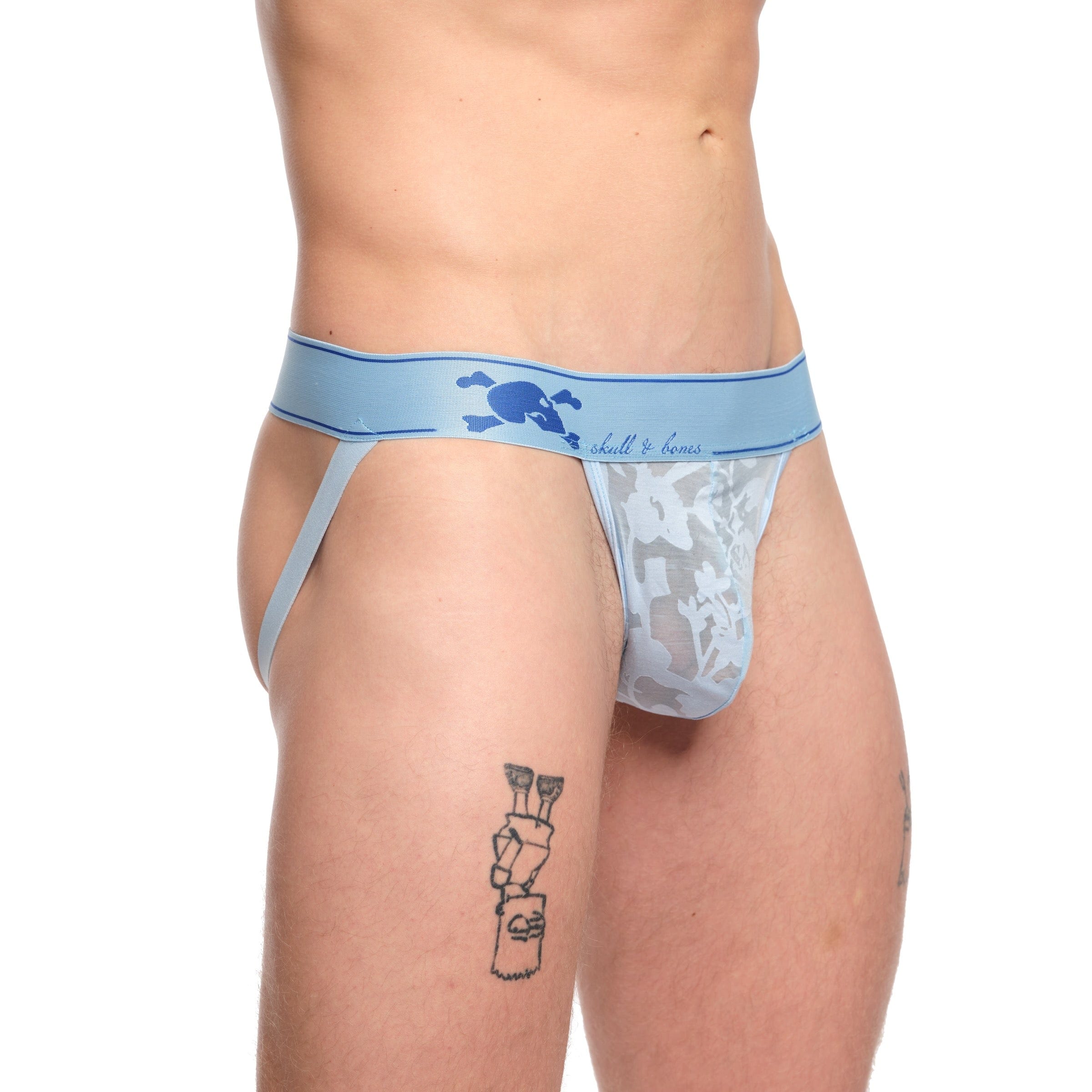 Dutch Floral Burnout Jock Sky - Stylish Athletic Shorts for Men, Breathable Workout Shorts with Floral Design, Perfect for Running, Gym, and Casual Wear